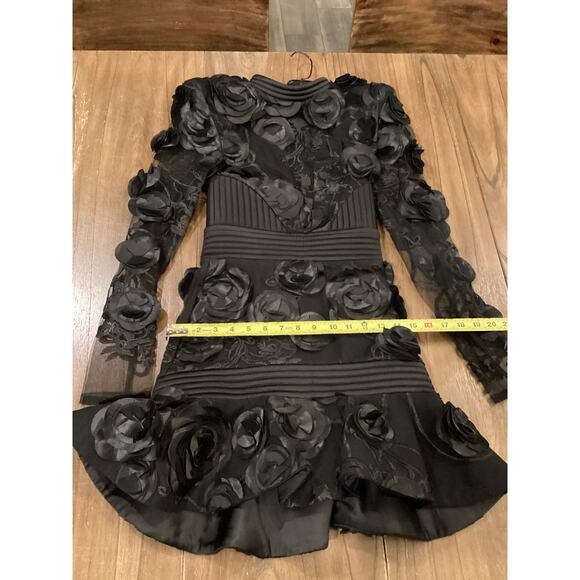 Zhivago THE VENDETTA Embellished Floral Mesh Minidress black size 2 - Picture 2 of 16